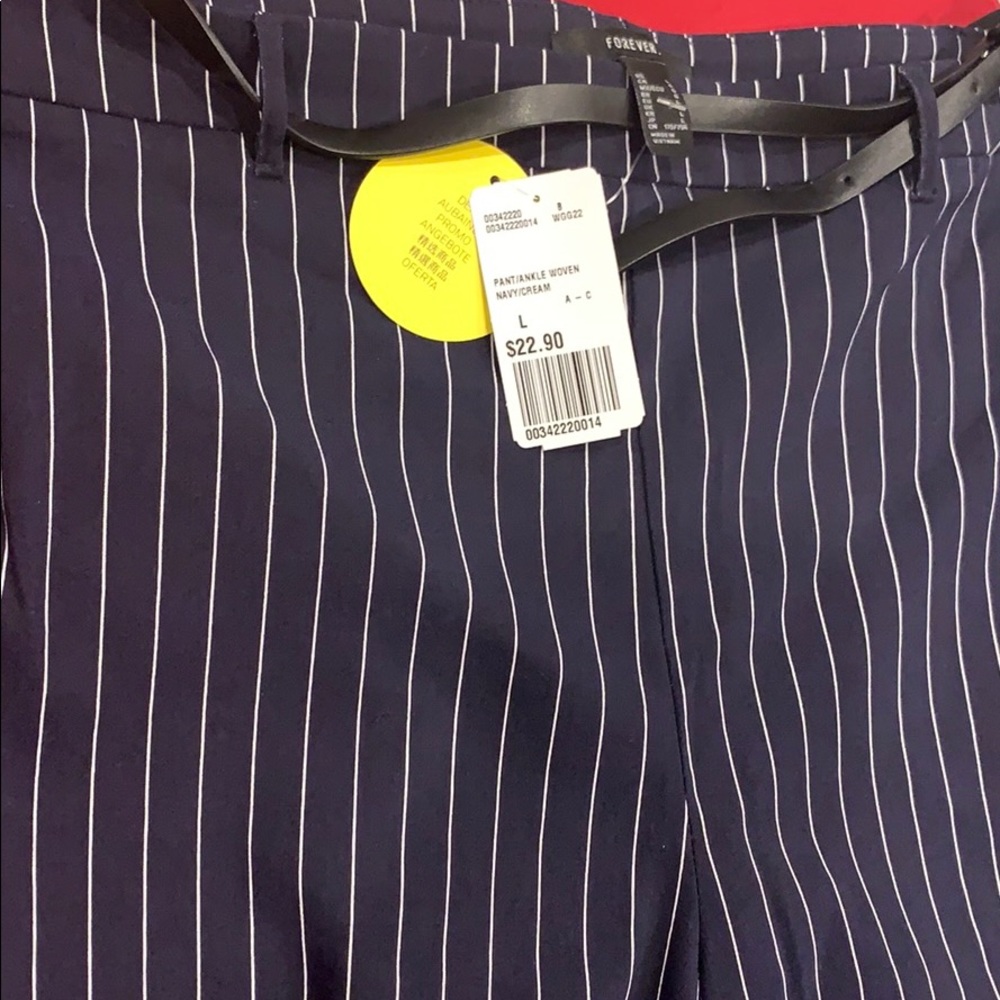 Forever 21 pinstripe ankle pants